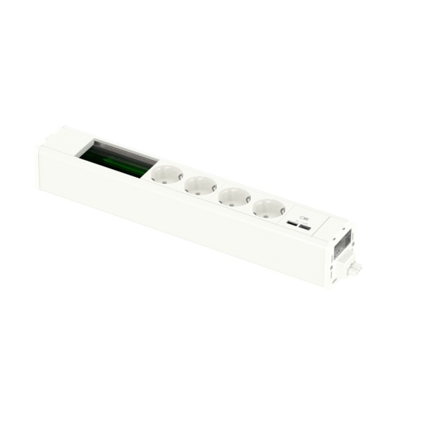 Unica System+ Блок 4хРозетка (2К+З) + 2xUSB A/C + место (45х90) под VDI БЕЛЫЙ