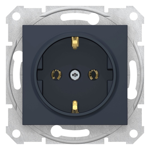 Розетка с/з б/ш графит