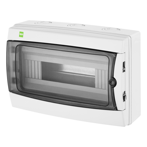 Щит навесной GALANT 1x12M, N/PE 2x 8x16+6x10mm2, дымчатая пласт. дверь, светло-серый RAL7035, 217x307x117mm, IP65