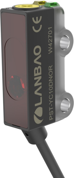 LANBAO PST-YC10DNCS-F3 оптический датчик NPN NC, 100мм, кабель 20cm с разъемом M8 3-пина