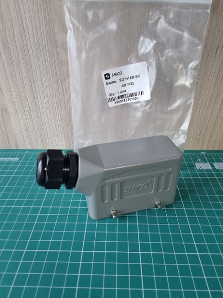 Корпус разъема, размер H16B, кабельный, угловой ввод M25, металл, IP65, RAL 7037