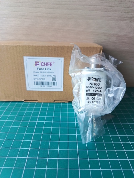Вставка плавкая NH00, 125A, 500VAC, 120kA, тип gG