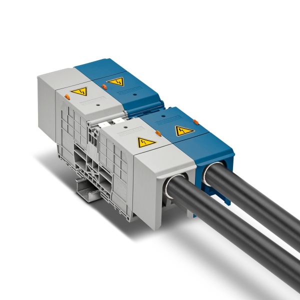 Клемма болтовая RBO 10-HC /41mm, 2 присоед., M10, 150mm2, 309A, 1000V, с защитными крышками, серая