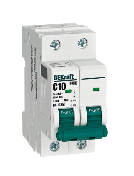 Авт. выкл. без теплозащиты 2P 10А х-ка C 6кА ВА-103M