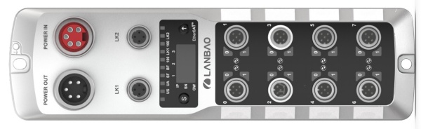 LANBAO MS ECT-SM12-0008-A  Мастер-станция IO-link / EtherCAT, 18-30 DC, РазъемM12 7/8, PNP, -25, +70, IP67, Цинк