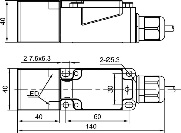 LANBAO LE40XZSN20DLO-D индуктивный датчик