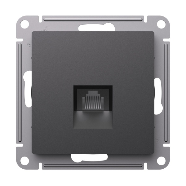 ATLASDESIGN РОЗЕТКА компьютерная RJ45 кат. 6A, механизм, БАЗАЛЬТ