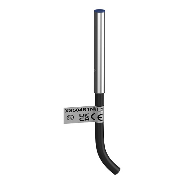 Миниатюрный индуктивный датчик (Telemecanique), D4 гладкий, L31 мм, нерж., Sn0,8 мм, кабель 2 м ( XS504R1NBL2)