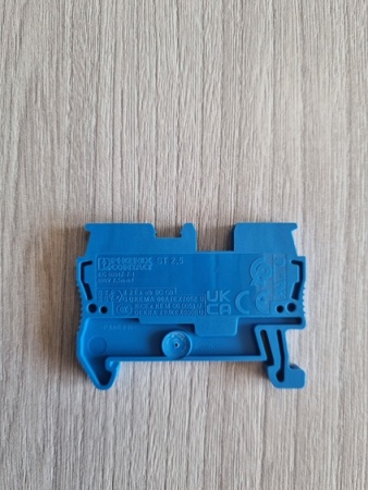 Клемма проходная ST 2,5 BU /5,2mm, пружинная, 2 присоед., 2,5(max 4)mm2, 24A, 800V, синяя