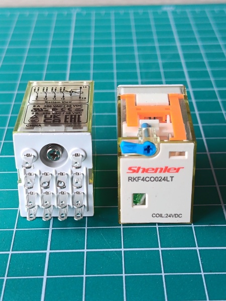 Реле RKF4CO024LT, 4CO, 6A, (250VAC/30VDC), 24VDC, мех. индикация, тест-кнопка с блокировкой, LED