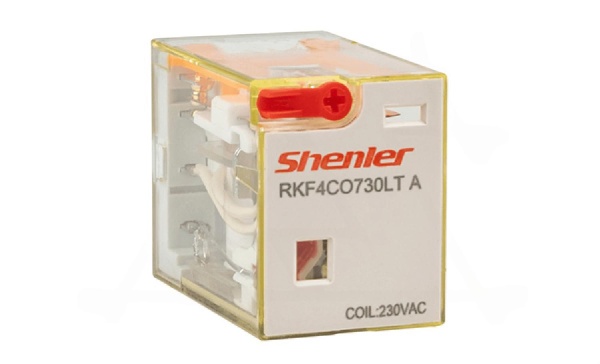 Реле RKF4CO730LTA, 4CO, 6A(250VAC/30VDC), 230VAC, AgSnO2/Au, мех. индикация, тест-кнопка с блокировкой, LED