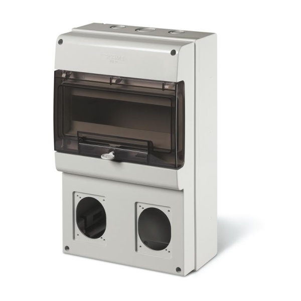 Щит комбинированный навесной M400, 12M + 2x 70x87(84x106), 256x400x140mm, IP66, серия DOMINO