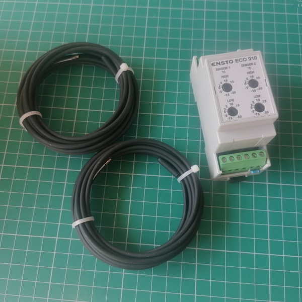 Терморегулятор д/систем антиоблед, 16А, на Din ENSTO с датчиками темп. воздуха/грунта ECO910