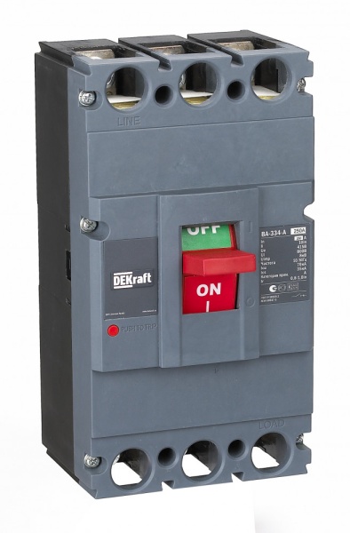 Силовой авт. выкл. 3P 250А c Ir=200А-250А 70кА ВА-334 DEKraf