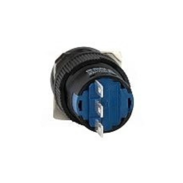 Кнопка плоская LA115-C, возврат, черная, круглая, без подсветки, 1CO, 16mm, IP40