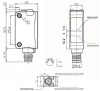 LANBAO PSE-YC35DPRL-E3 оптический датчик 32,5x10,6x20мм PNP NO/NC Sn=350мм LASER (D-тип) разъем M8