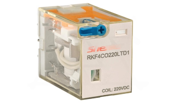 Реле RKF4CO220LTD1, 4CO, 6A(250VAC/30VDC), 220VDC, мех. индикация, тест-кнопка с блокировкой, диод +A1/-A2, LED