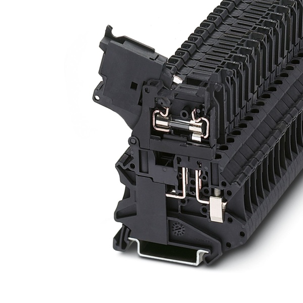 Клемма с держателем предохранителя UT 4-HESI (5X20) /6,2mm, винтовая, 2 присоед., 4(max 6)mm2, 6,3A, 500V, черная