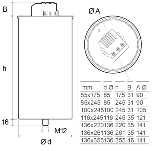 R2H54S Косинусный конденсатор CLZ-FP-44/50-HD