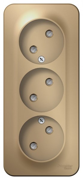 BLANCA О/У РОЗЕТКА 3-я без заземления со шторками, ИЗОЛ.ПЛ., 16А, 250В, ТИТАН