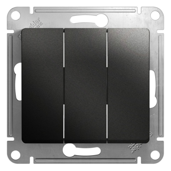 GLOSSA 3-клавишный ВЫКЛЮЧАТЕЛЬ, сх.1+1+1, 10АХ, механизм, АНТРАЦИТ