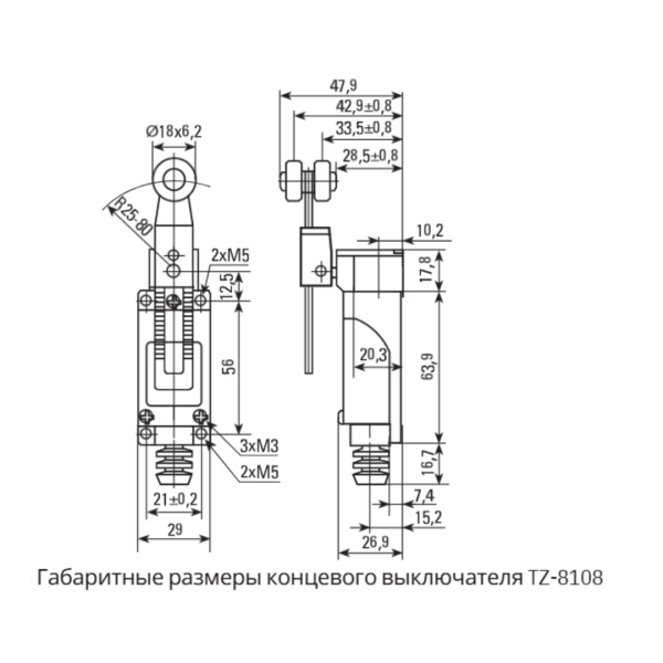 Концевой выключатель TZ-8108 EKF PROxima