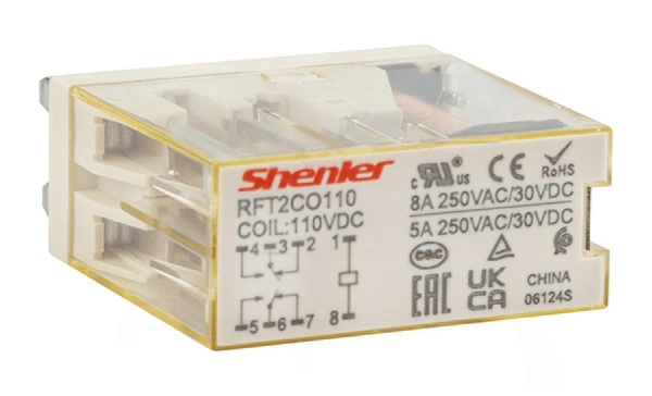 Реле RFT2CO110, 2CO, 8A(250VAC/30VDC), 110VDC