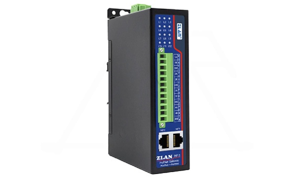 Преобразователь интерфейсов (протоколов) ZLAN9913-M, Modbus RTU в Profinet IO slave, 4xRS-485, 2xEthernet, 24VDC, DIN35