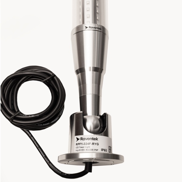 RAVENTEK RPF1-324F-RYG световая колонна ?50 метал корпус IP40 RYG с зуммером кабель 2 м