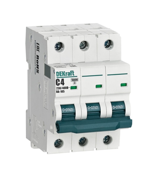 Авт. выкл. 3P 4A х-ка C ВА-105 10кА