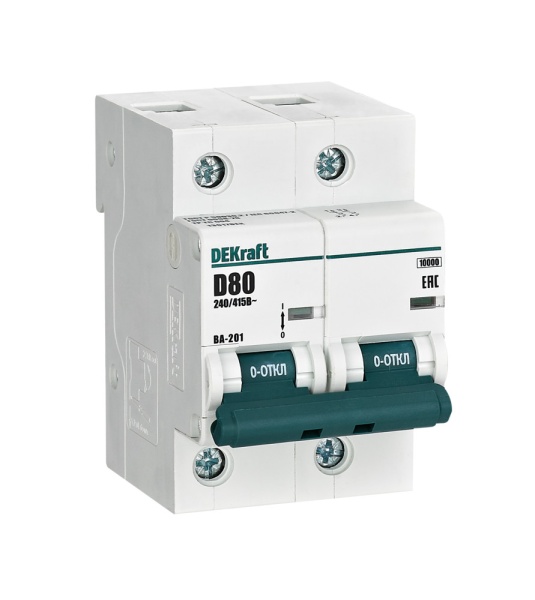 Авт. выкл. 2Р 80А х-ка D ВА-201 10кА