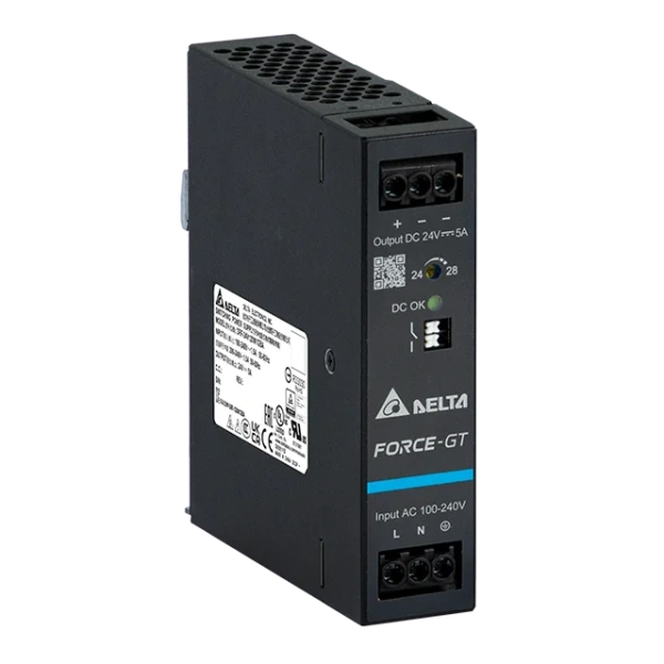 Блок питания импульсный Force-GT, 120W, 2.5A, 90_264VAC / 48VDC, DIN35, реле DC OK, винт.клеммы, ал.корпус