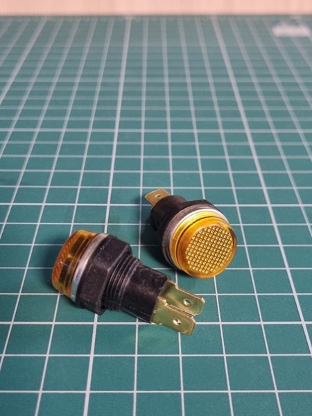 Сигнальная арматура 14мм, жёлтый цвет, лампа накаливания, с клеммами, 12В DC S140NS1