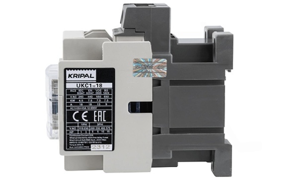 Контактор UKC1-18-11-110AC, 3P, 18A(AC-3), 40A(AC-1), 7.5kW(400VAC), Uк=110VAC, 1NO+1NC