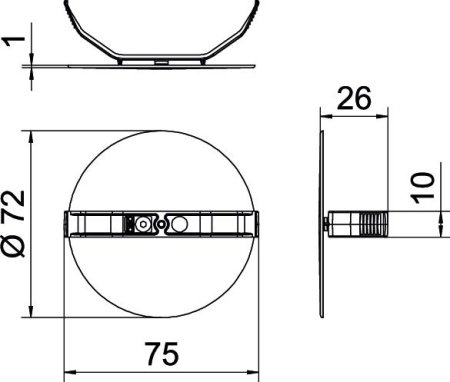 Крышка ZA 60-FD пружинная, для подрозетника для полых стен, полистирол