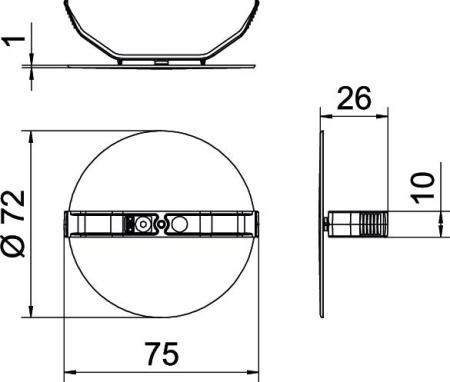 Крышка ZA 60-FD пружинная, для подрозетника для полых стен, полистирол