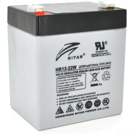 Батарея аккумуляторная Ritar HR12-22W, F2, 12V/5.5Ah, 101(107)x90x70 HxLxW, 1.55kg, 8 лет