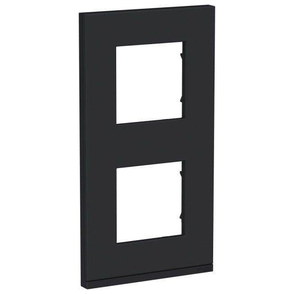 UNICA PURE рамка 2-поста, вертикальная, КАУЧУК/антрацит