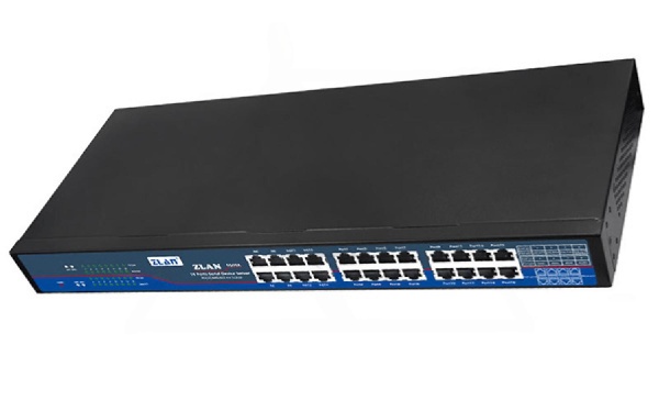 Преобразователь интерфейсов ZLAN5G00A, RS-232/485/422 в Ethernet, 16xRS-232/485/422, Modbus Gateway, 24VDC