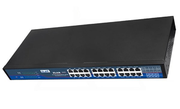 Преобразователь интерфейсов ZLAN5G00A, RS-232/485/422 в Ethernet, 16xRS-232/485/422, Modbus Gateway, 24VDC