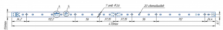 Светодиодный модуль LINE 470x11.6 AL1 2x10 Refond 2835 THA CRI80 50KE50-C DL250