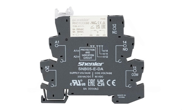 Реле интерфейсное RNC1CO060 с колодкой SNB05-E-DA, винтовой зажим, 1CO, 6A, 230VAC/DC, LED, W=6.2mm