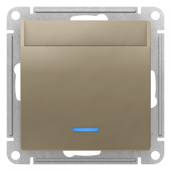 ATLASDESIGN ВЫКЛЮЧАТЕЛЬ карточный с подсветкой, 10А, без задержки отключения, механизм, ШАМПАНЬ