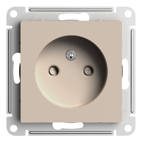 ATLASDESIGN РОЗЕТКА без заземления со шторками, 16А, механизм, ПЕСОЧНЫЙ