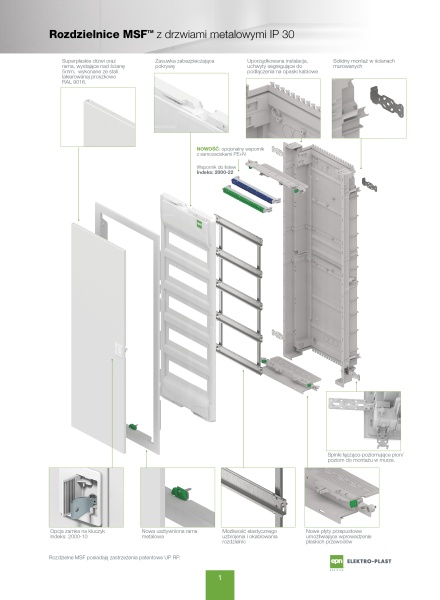 Щит встраив. MSF 5x12M (60M), N/PE 2x(2x25+20x16mm2+19x10mm2), мет. дверь, белый RAL9016, 853x358x97mm, IP30