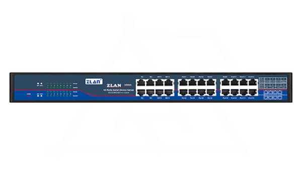 Преобразователь интерфейсов ZLAN5G00A, RS-232/485/422 в Ethernet, 16xRS-232/485/422, Modbus Gateway, 24VDC