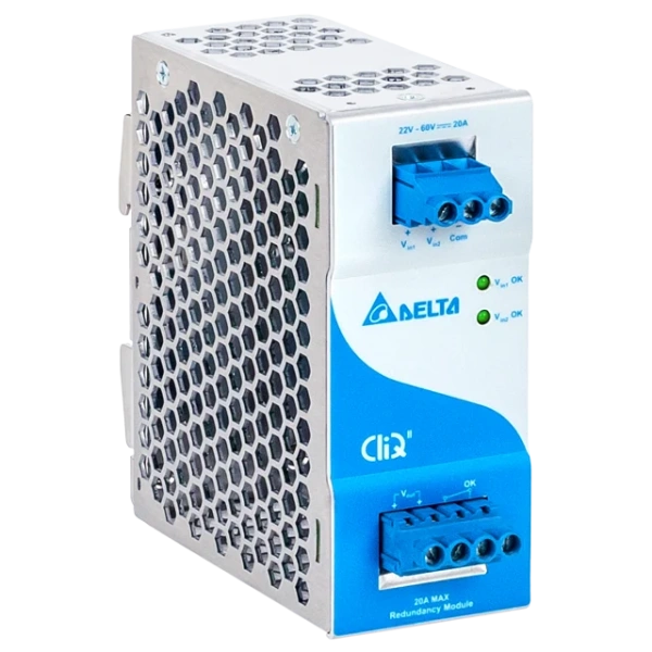 Модуль резервного питания, 20A, 22_60VDC, DIN35, клемн.колодка, ал.корпус