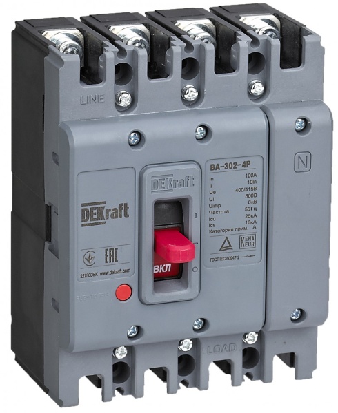 Силовой авт. выключатель 4P 40А 25кА ВА-302