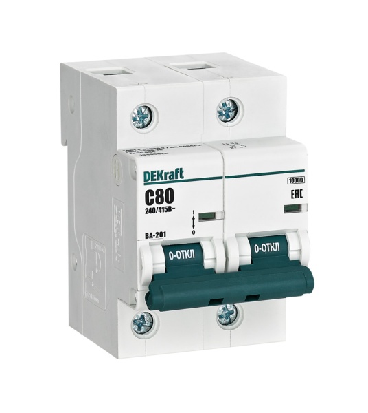 Авт. выкл. 2Р 80А х-ка С ВА-201 10кА
