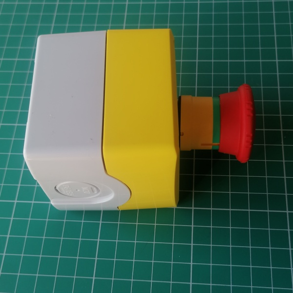 КНОПОЧНЫЙ ПОСТ ЖЕЛТЫЙ, 1 АВАР. ГРИБОВ. КНОПКА, 1 НЗ